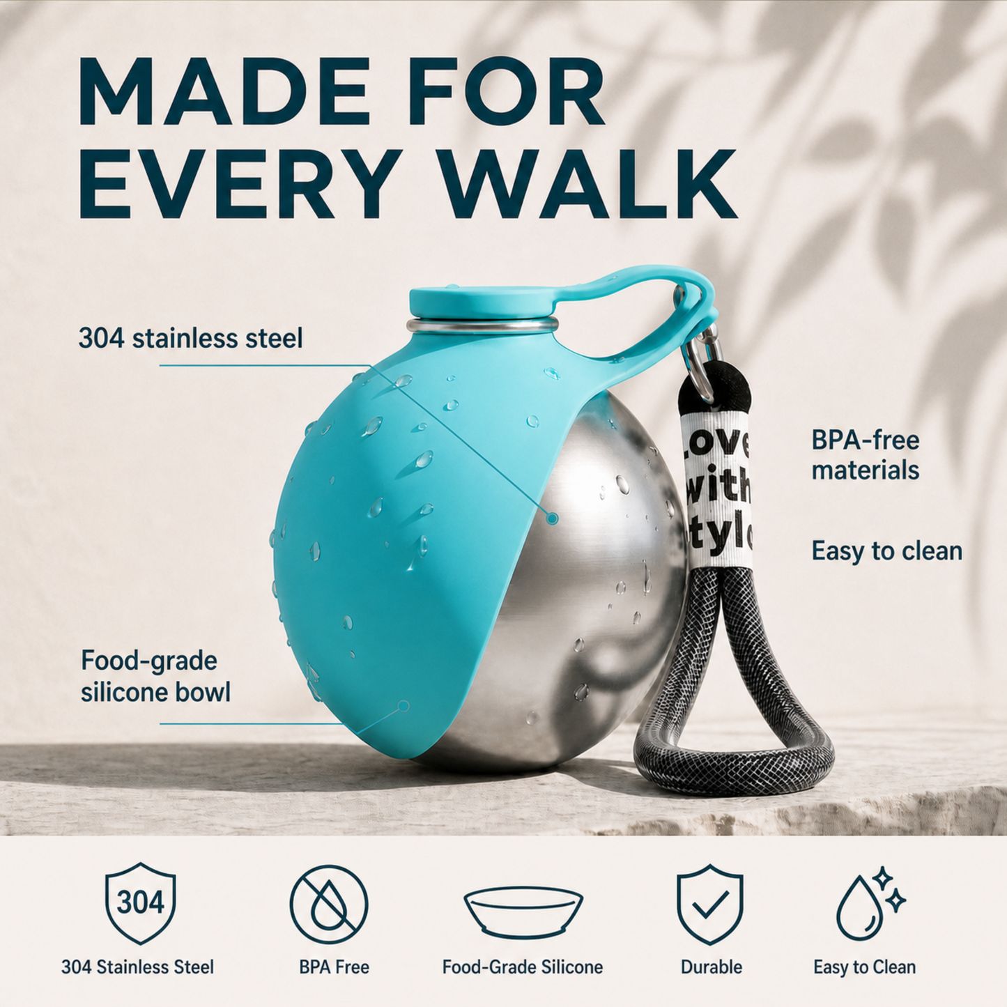 Wag & Sip Portable Dog Water Bottle